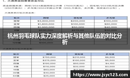 杭州羽毛球队实力深度解析与其他队伍的对比分析